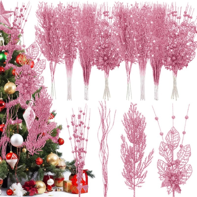 Florist Supply Bulk - 12 szt. Różowe ozdoby na choinkę,