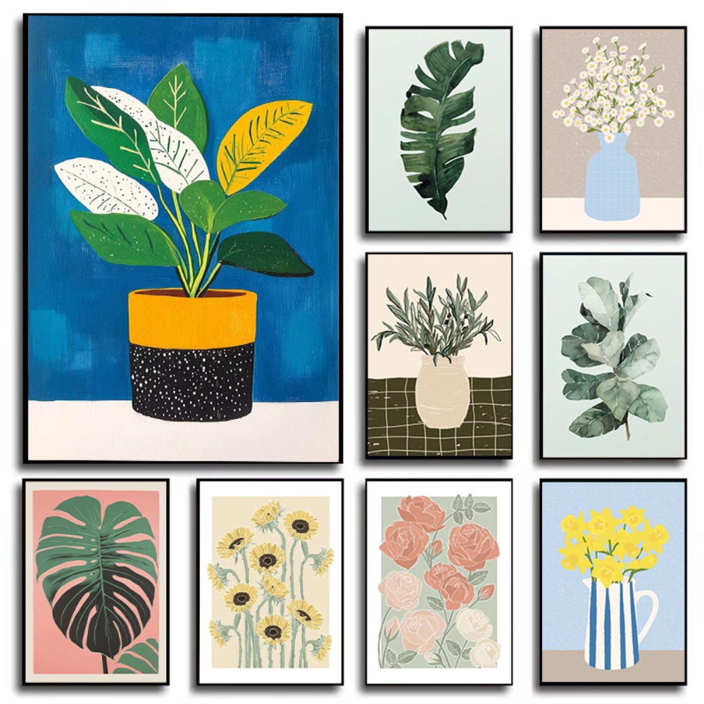 Florist Supply Vases - Plakat Artystyczny z Kwiatami Ogrodowymi, Ilustracja