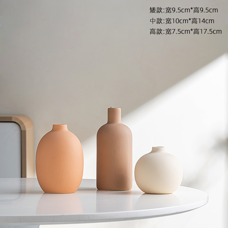 Eucalyptus Preserved - Nordycki Wazon Ceramiczny Matowy Morandi Minimalistyczny
