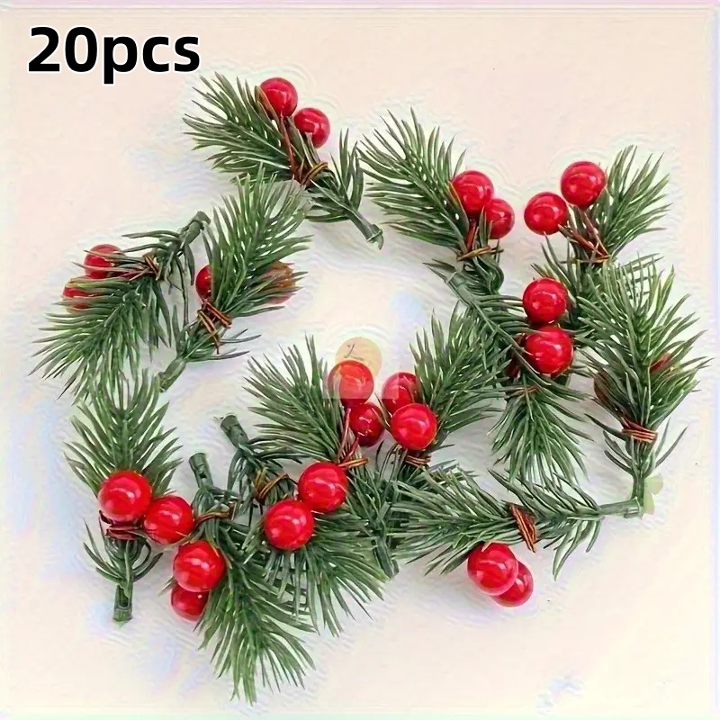 Supply Florist - 20 sztuk sztucznych gałązek sosny świątecznej