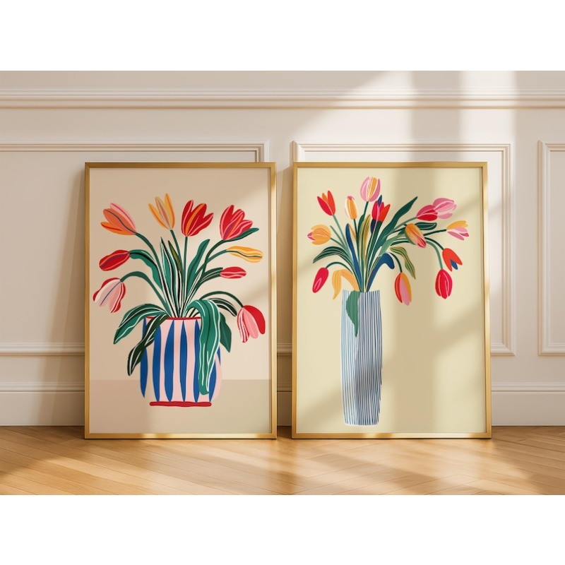 Florist Supply Vases - 2 szt. Obrazów na płótnie z